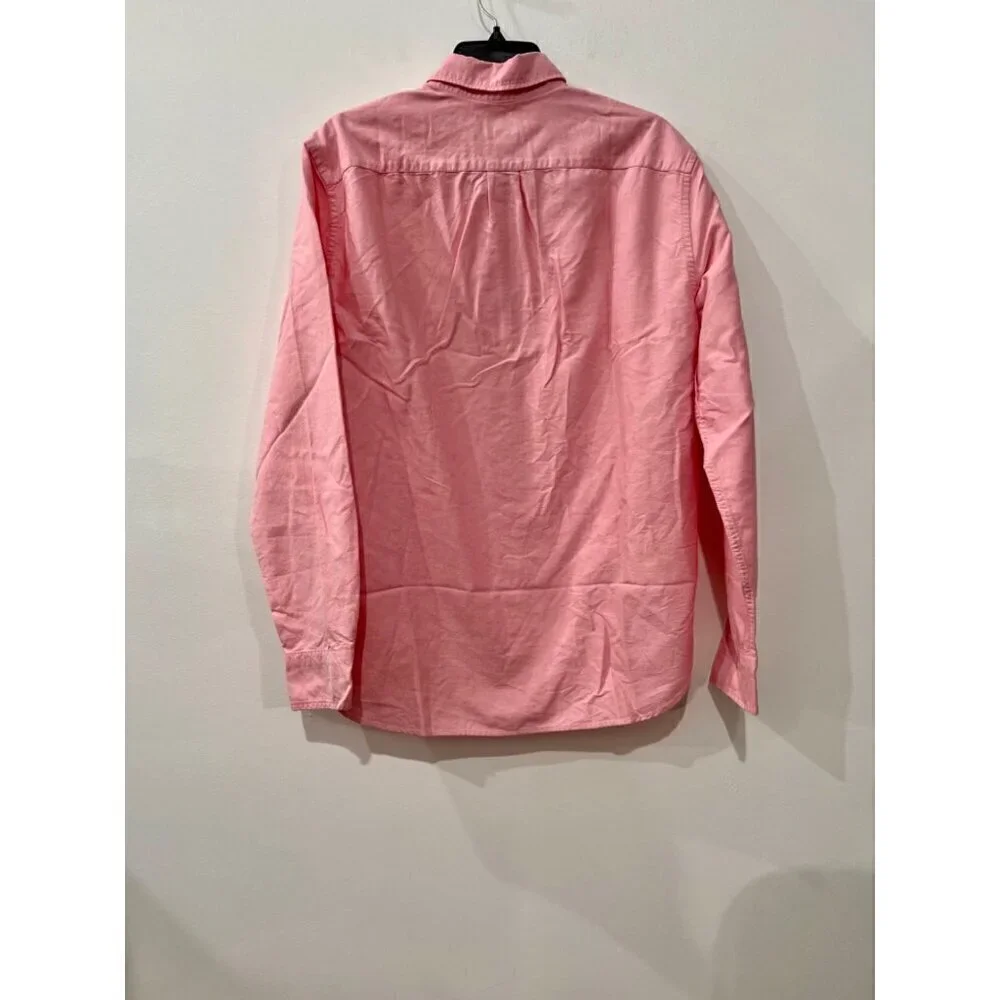 New J. Crew Size L Flex oxford casual shirt Pink SP23 *Thread Pull*